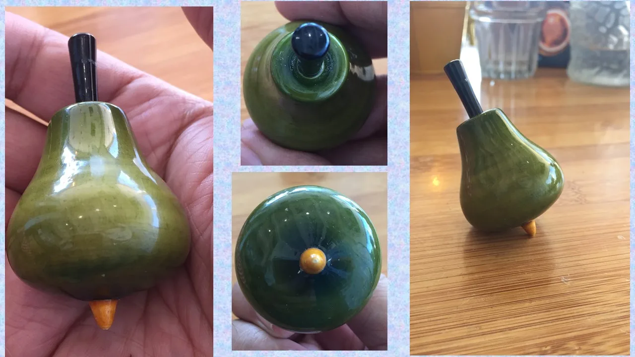 Londji Pear Wooden Spinning Top