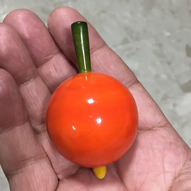 Londji Orange Wooden Spinning Top