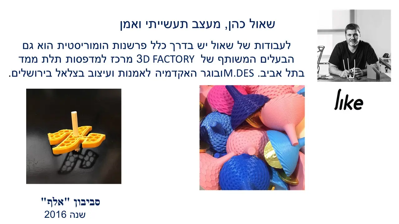 שאול כהן סביבון מחזיק מטבע 3 מימד