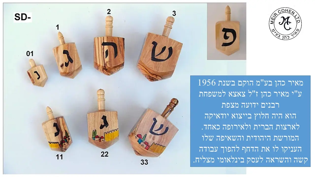 סביבוני עץ עם ציור חומות ירושלים  של מאיר כהן