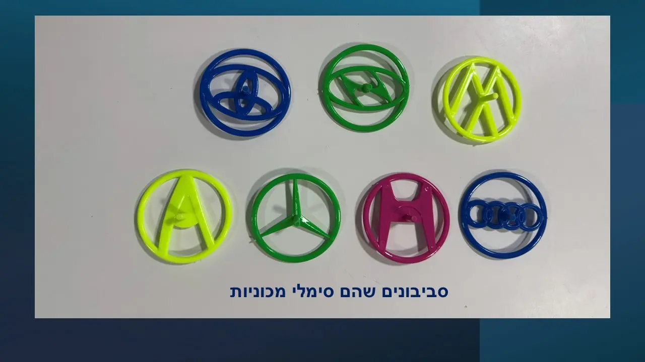 סביבון פלסטיק ממדפסת 3D סמל מכונית יונדאי