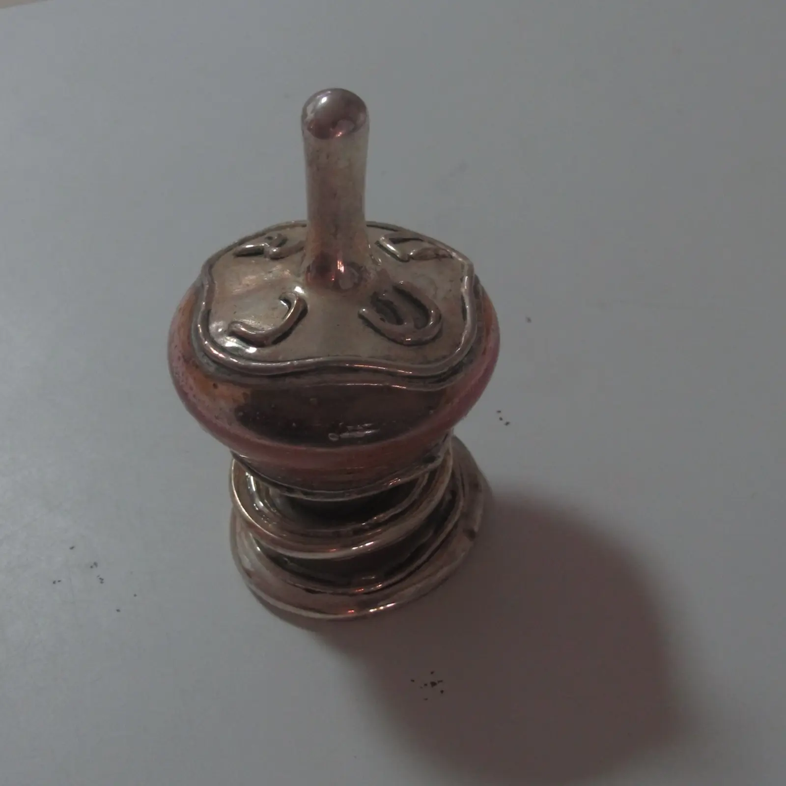 Glass and metal Dreidel from Jerusalem