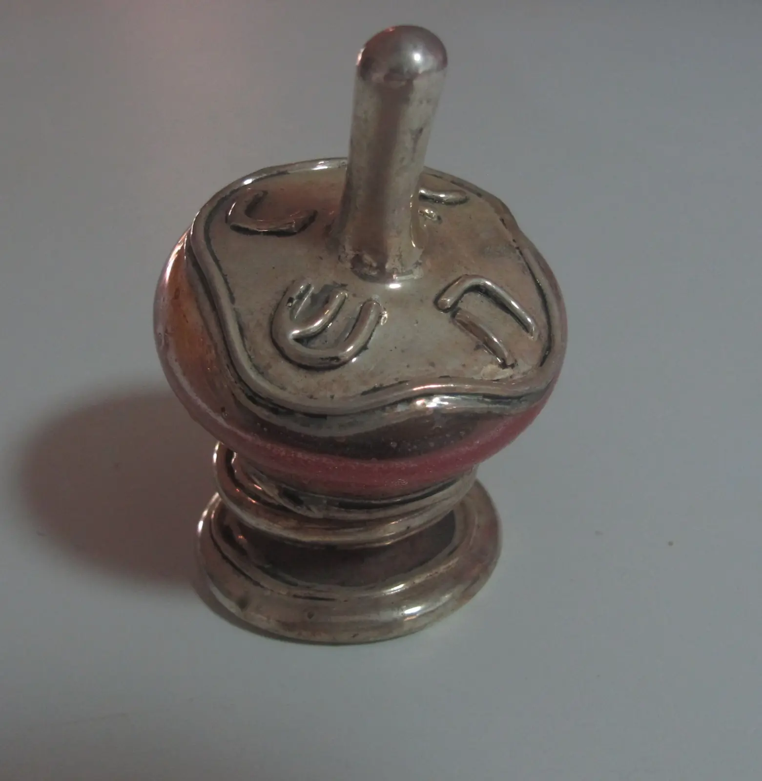 Glass and metal Dreidel from Jerusalem